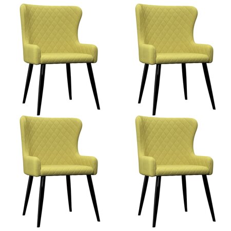 vidaXL Chaises à manger lot de 4 vert tissu