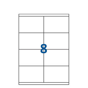 Lot de 1000 planches étiquettes autocollantes blanches sur feuille a4 : 105 x 70 mm (8 étiquettes par feuille  spéciales bons de transport)