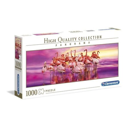 PUZZLE Panorama 1000 pieces - La danse des flamants roses