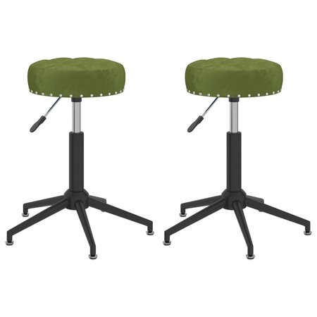 vidaXL Chaises pivotantes à manger lot de 2 vert clair velours