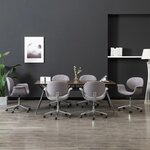 vidaXL Chaises pivotantes à manger lot de 6 gris tissu