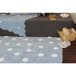 Tapis coton motif pois - bleu - 120 x 160