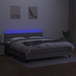 vidaXL Sommier tapissier et matelas et LED Gris clair 180x200 cm Tissu