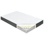 vidaXL Sommier tapissier Gris foncé Tissu 140x200 cm