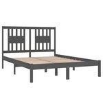 vidaXL Cadre de lit Gris Bois de pin massif 120x200 cm