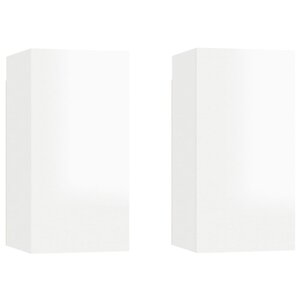 vidaXL Meubles TV 2 Pièces Blanc brillant 30 5x30x60 cm Aggloméré
