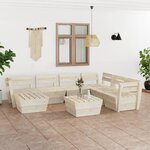 vidaXL Salon de jardin palette 8 Pièces Bois d'épicéa imprégné