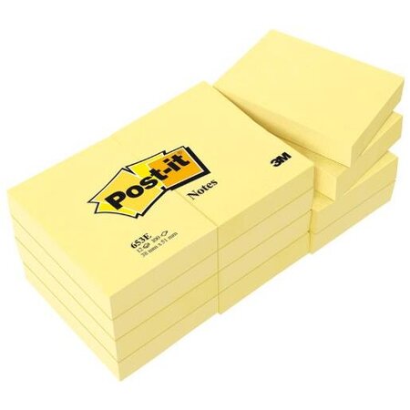Bloc 100 notes adhésives 102 x 76 mm jaune post-it