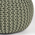 LABEL51 Pouf tricoté Coton M Vert olive