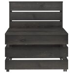 vidaXL Salon de jardin 12 Pièces Bois de pin imprégné de gris