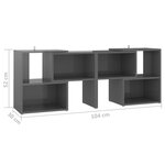 vidaXL Meuble TV Gris brillant 104x30x52 cm Aggloméré
