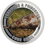 Pièce de monnaie en Argent 1 Dollar g 15.57 (1/2 oz) Millésime 2022 Venomous and Poisonous CONE SNAIL