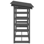 vidaXL Support pour bois de chauffage Gris 108x64 5x110 cm Bois de pin