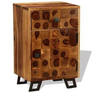 vidaXL Table de chevet Bois massif de Sesham 37 x 30 x 54 cm
