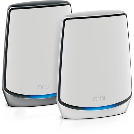 NETGEAR Orbi Systeme Wifi 6 Mesh RBK852 Tri-Band Vitesse Jusqu'a 6 Gbit/s - Couvre Jusqu'a 350m² et jusqu'a 60 appareils - Pack de 2