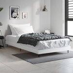 vidaXL Cadre de lit blanc 90x190 cm bois d'ingénierie