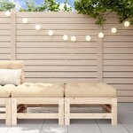 vidaXL Repose-pieds de jardin avec coussins 2 Pièces bois de pin massif