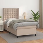 vidaXL Lit à sommier tapissier avec matelas Cappuccino 80x200 cm