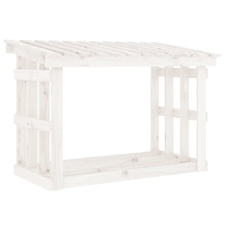 vidaXL Support pour bois de chauffage Blanc 108x64 5x77 cm Bois de pin