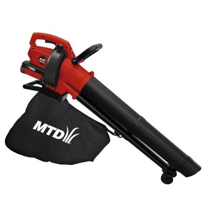 MTD Aspirateur souffleur a batterie 36 v 550 w 4 ah vitesse air 76,6 m/s debit 223 m3/h 2 vitesses batterie et chargeur en option