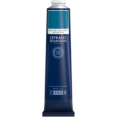 Peinture à l'huile en tube bleu de céruléum 150ml - lefranc & bourgeois