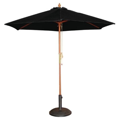 Parasol de terrasse à poulie noir professionnel de 3 m - bolero -  - bois x2520mm