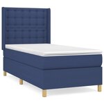 vidaXL Lit à sommier tapissier avec matelas Bleu 90x200 cm Tissu