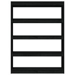 vidaXL Bibliothèque/Séparateur de pièce Noir 100x30x135 5cm Pin massif