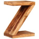 vidaXL Table d'appoint Forme de Z Bois massif de Sesham