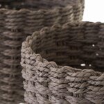 Set 2 panières grises en fibre de papier tressée