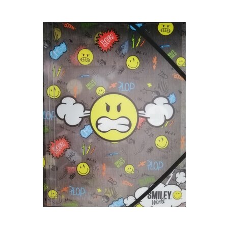Simley world - chemise scolaire polypropylène à élastique - 24x32cm - gris