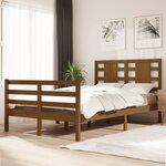 vidaXL Cadre de lit Marron miel Bois de pin massif 120x200 cm