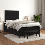 vidaXL Lit à sommier tapissier avec matelas Noir 120x200 cm Velours