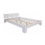 Lit double en bois massif 180x200cm blanc pin lit futon a lattes cadre de lit