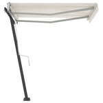 vidaXL Auvent manuel rétractable sur pied 300x250 cm Crème