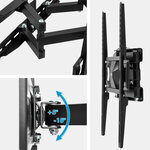Tectake Support mural TV 32"- 55" orientable et inclinable,VESA max.: 400x400, max. 60kg