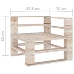 vidaXL Canapé palette de jardin à 2 places bois de pin