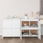 vidaXL Buffets 2 Pièces Blanc 70x41x75 cm Aggloméré