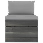 vidaXL Salon palette de jardin 6 Pièces avec coussins Bois de pin massif