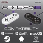 Manette USB RetroBit Legacy 16 - Grise - Switch, PC, Steam, Raspberry Pi