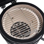 vidaXL Barbecue à fumoir Kamado 2-en-1 Céramique 56 cm Noir