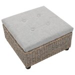 vidaXL Repose-pieds Jacinthe d'eau 65 x 65 x 40 cm Gris
