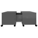 vidaXL Table basse Gris brillant 75x75x38 cm Aggloméré