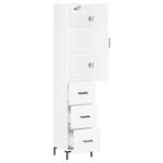vidaXL Buffet haut Blanc brillant 34 5x34x180 cm Bois d'ingénierie
