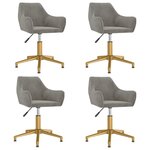 vidaXL Chaises à dîner pivotantes 4 Pièces Gris clair Velours