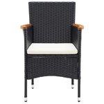 vidaXL Mobilier à dîner de jardin et coussins 7Pièces Résine tressée Noir