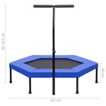 vidaXL Trampoline avec poignée et coussin de sécurité hexagonal 122 cm