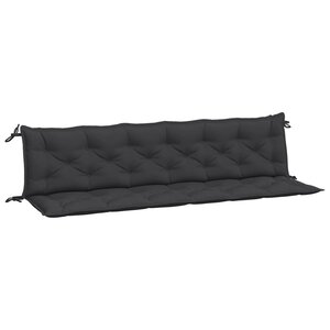 vidaXL Coussins de banc de jardin 2 Pièces noir 200x50x7 cm tissu Oxford