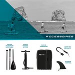 Stand up paddle gonflable flower rohe - 10'6'' (320cm) 30'' (76cm) 6'' (15cm) avec pompe  pagaie  leash et sac de transport