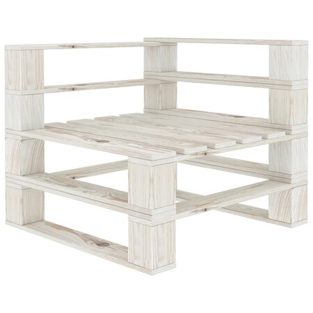 vidaXL Canapé palette d'angle de jardin bois blanc